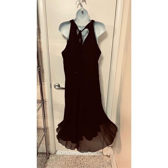 Ann Taylor Beautiful Black Silk Multicolor Rhinestone Dress Size 10 - Picture 4 of 12